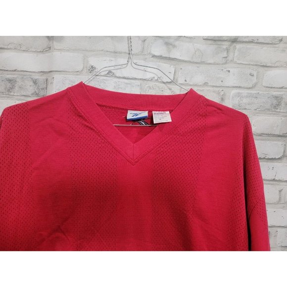 Vintage Reebok Logo Spell‎ Out Embroidered T Shirt Size XL Vented Red 90s - Picture 6 of 10